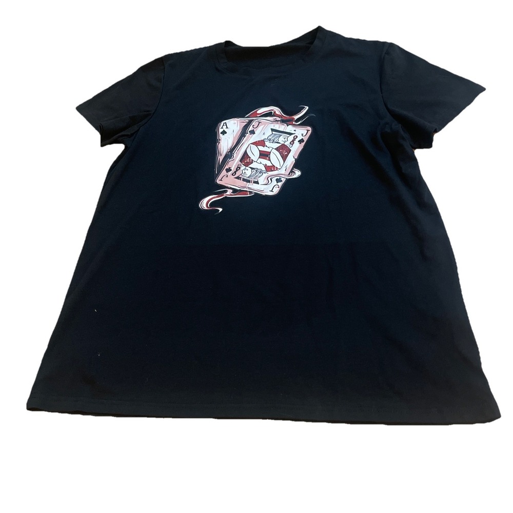 Black Jack 21 Dri Fit Deck Cards T Shirt Men's Size Large Black - Picture 1 of 2